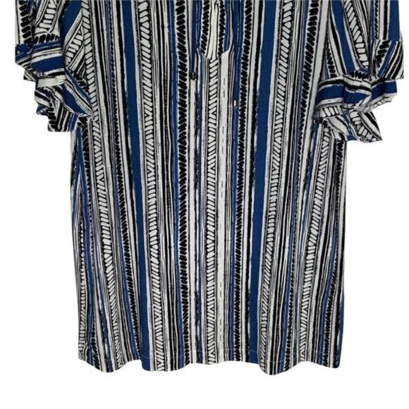 Ella Moss Women’s Small Blue White Striped Shift Dress Short Sleeve Casual - Picture 4 of 11